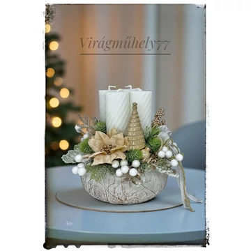 Elegáns adventi arany fehér színekben