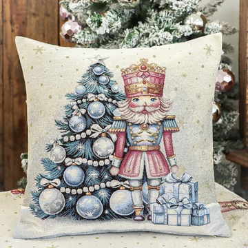 Díszpárnahuzat, pink diótörős dizájn 