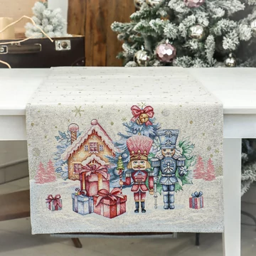 Asztalterítő, asztali futó, pink diótörős dizájn 