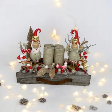 Tálcás adventi piros arany