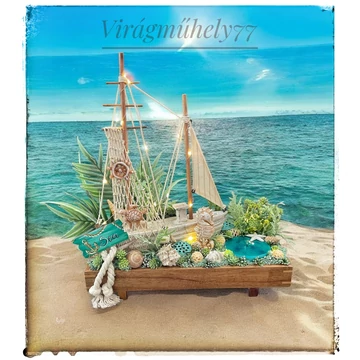 Tengeri vitorlás asztaldísz