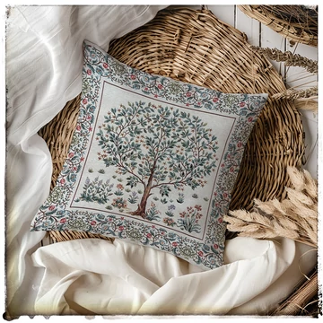 Díszpárnahuzat, Életfa (fehér) díszpárna huzat