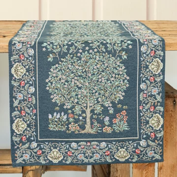 Kék életfa asztali futó, 44x140 cm