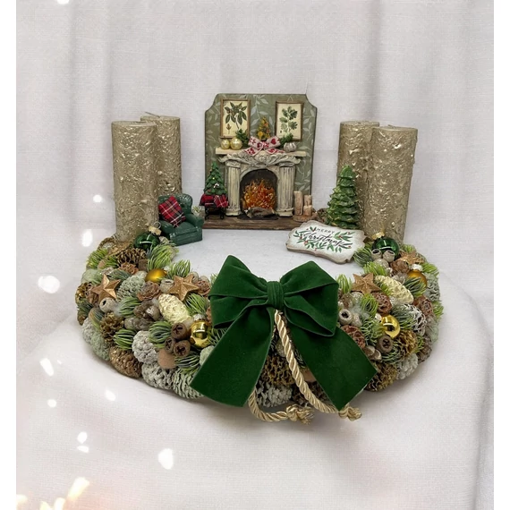 Különleges kézműves kandallós adventi