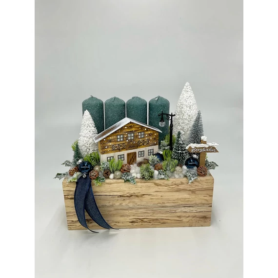 Ládikós tiroli adventi elegáns sötétkékkel