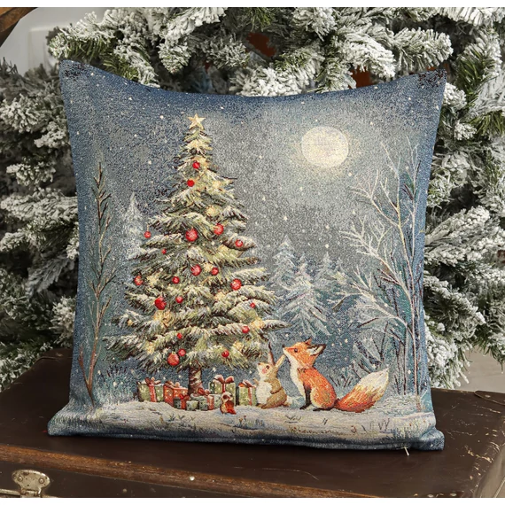 Díszpárnahuzat, csidafa az éjszakában dizájn 