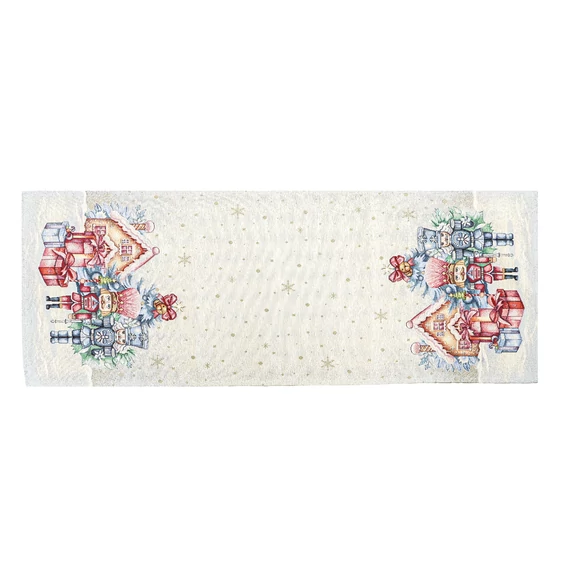 Pink diótörős asztali futó, 44x140 cm, lurex nélküli