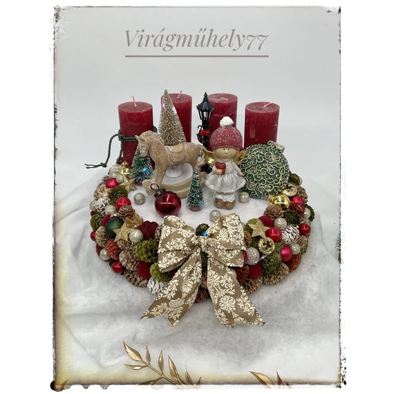 Klasszikus bordó ledes adventi
