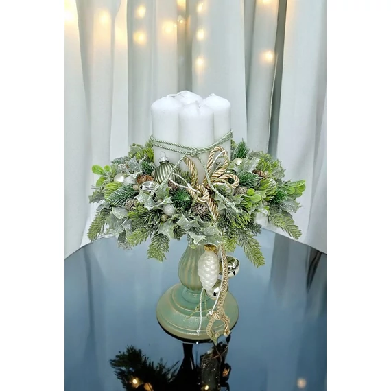 Modern Elegáns adventi fehér arany menta