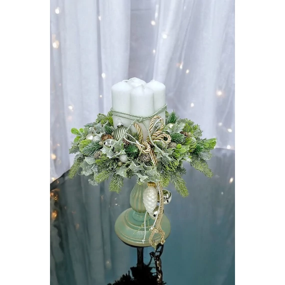 Modern Elegáns adventi fehér arany menta
