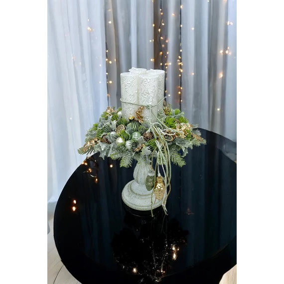 Modern Elegáns adventi fehér arany 
