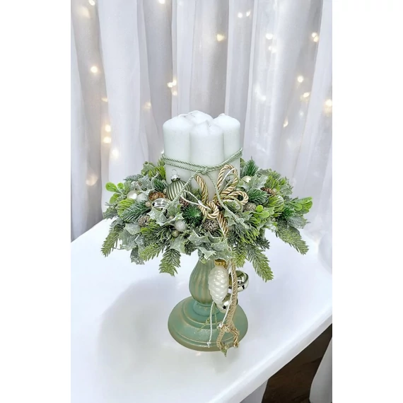 Modern Elegáns adventi fehér arany menta