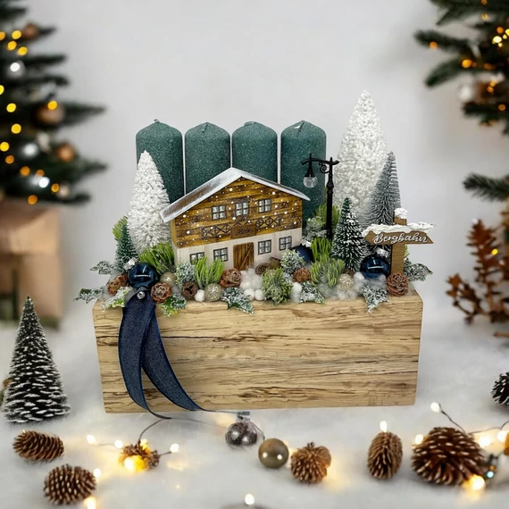 Ládikós tiroli adventi elegáns sötétkékkel